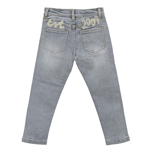 Pantalon cargo en laine peignée pour enfants, en polyester doux, style jean décontracté, service OEM, fournisseur en gros, vêtements pour garçons, fermeture boutonnée, délavage clair - Product Image 2