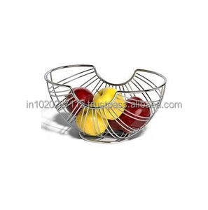 Large capacity iron fruit <b>basket</b> for family kitchen countertop <b>display</b> with sturdy base and elegant style - Product Image 3