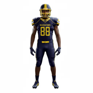 Uniformes de Fútbol Americano Unisex Hechos a Medida de Alta Calidad OEM, Tallas Grandes, 100% Poliéster Transpirable con Impresión por Sublimación - Product Image 1