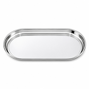 Bandeja Decorativa Moderna de Acero Inoxidable, Plato Rectangular de Metal con Borde Acanalado para Mesa de Centro, Decoración del Hogar - Product Image 4