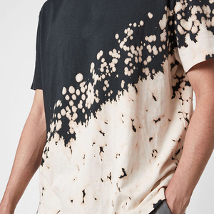 T-shirt noir pour homme avec effet délavé - T-shirt graphique personnalisé délavé à l'acide - Haut en coton à manches courtes style streetwear urbain et punk - Product Image 3