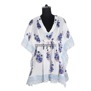 Robe de soirée africaine pour femmes, robes ethniques, robes courtes kaftan pour femmes KFCS046, meilleure fabrication de robes pour femmes avec impression à la main - Product Image 6