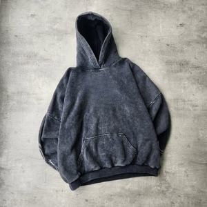 Purple Oversized Hooded Sweatshirt Regular Sleeve Knitted Casual <b>Men's</b> Autumn Wear Solid Color French Terry Fit - Product Image 2