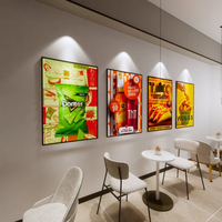 Cadre d'affichage ultra-fin personnalisé pour affiches, boîte lumineuse pour films, panneau d'affichage de menu, boîte lumineuse ultra-fine en aluminium pour enseignes commerciales