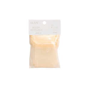 Sacchetti Regalo in Organza Ilan 7x9 Cm Colore Crema 8 Pezzi per Regali - Product Image 1