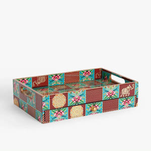 Bandeja de servicio de almacenamiento al por mayor con cajón Bandeja de almacenamiento impresa de esmalte de diseño personalizado al mejor precio - Product Image 2