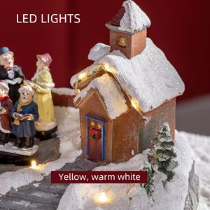 Set Villaggio Natalizio Multicolore con LED, Chiesa e Canti di Natale, Impermeabile, a Batteria, Decorazione Natalizia - Product Image 5