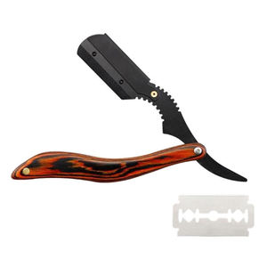 Wood Handle Straight Razor Stainless Steel <b>Blade</b> Single <b>Blade</b> For Face Shaving Smooth & Comfortable Professional - Product Image 6