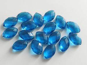 Tanzanite bleu Quartz perle à facettes Marquise 12X8MM larme bijoux faits à la main boucle d'oreille paire lâche verre cristal perle - Product Image 4