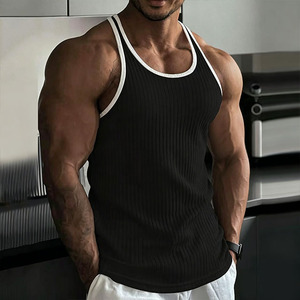 MILIENZ SPORTS APPAREL Camisetas sin mangas de cuello alto para hombre, 100% algodón, corte formal, longitud regular, estilo vintage lavado - Product Image 3