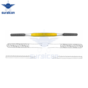 Râpes nasales Fomon 20,5 cm / 8 pouces droites avec inserts en carbure de tungstène TC 40 x 7 mm Fig. 1/2 pour une mise en forme précise des os nasaux - Product Image 2
