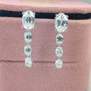 Elegant Oval Cut Diamond <b>Earrings</b> in White Gold | Classic Luxury <b>Fine</b> Jewelry <b>Studs</b> for Women | Timeless Brilliant Sparkle Gift - Product Image 1