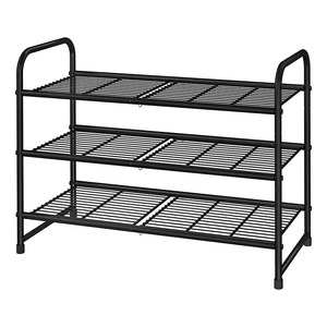 Black Modern 4 Tier Steel Shoe Rack Freestanding Storage Organizer for Entryway Living Room Home Furniture Minimalist Design - Product Image 6