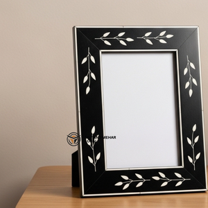 Black Bone Inlay Photo <b>Frame</b> Handmade Floral <b>Design</b> Decorative Picture <b>Frame</b> - Product Image 2