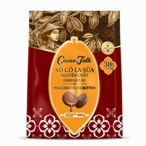 Chocolat pur au lait véritable professionnel 38% de cacao en boutons 1KG pour biscuits, gâteaux, desserts, pâtisserie commerciale et fabrication alimentaire - Product Image 1