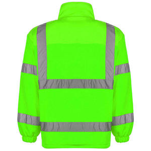 Reflective <b>Fleece</b> <b>Jacket</b> <b>Hi</b> <b>Vis</b> Men's Workwear Winter Windproof Zipper Closure Regular Fit Polyester Safety Coat - Product Image 6