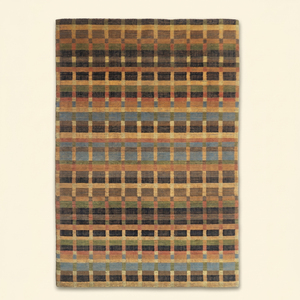 Tapis en laine tufté à la main multicolore Autumn Heritage, motif écossais vintage, écologique, antidérapant, à poils épais, pour salon - Product Image 1