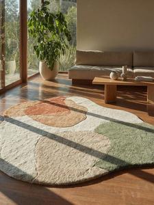 Luxury Modern <b>Abstract</b> Regular Area Rug Soft Hand Tufted Wool Anti-Slip Medium Pile for Living Room Bedroom Decor - Product Image 5