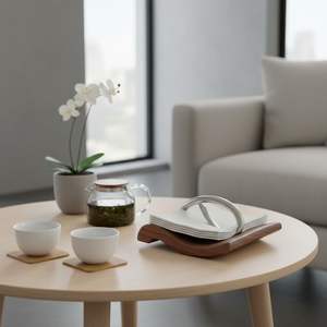 Porte-serviettes Breeze, plateau à serviettes pour fêtes, mariages et événements, en bois d'acacia et acier inoxydable, décoration de table - Product Image 6