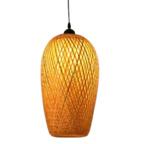 Abat-jour moderne en rotin, suspension cocon, écran de lampe suspendue en osier tressé en croix pour la décoration de restaurant - Product Image 2