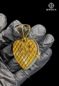 Pendentif Cœur Diamanté Givré Haute Demande, Bijoux Hip Hop, Vente en Gros, Meilleur Prix Direct Fournisseur Indien - Product Image 3