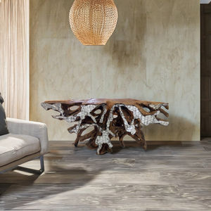 Table console en racine de teck avec des sculptures à la main exquises Finition naturelle durable Meubles de maison pour entrée ou villa - Product Image 1