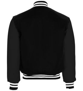 เสื้อแจ็คเก็ตวาร์ซิตี้สีดำส้มสำหรับผู้ชาย ทรงปกติ ปกคอพับ ติดกระดุม สีพื้น สไตล์ลำลอง ผ้าโพลีเอสเตอร์ผสมฝ้าย - Product Image 3