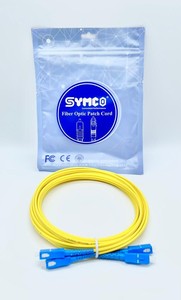 สายแพทช์ไฟเบอร์ออปติกเกรดเน็ตเวิร์ค SYMCO SC/UPC-SC/UPC-SM-DX-3.0-5M-2 แบบดูเพล็กซ์  ปลอกหุ้มสีเหลือง โหมดเดี่ยว - Product Image 1
