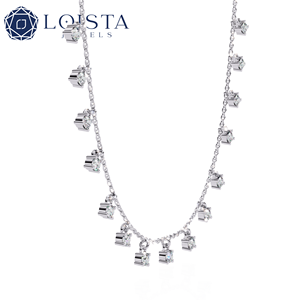 Pendentif solitaire en diamant de laboratoire de taille ovale certifié IGI en or blanc/jaune et rose 18 carats, collier de luxe pour femmes - Product Image 4