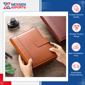 Carnet à anneaux en cuir PU de qualité supérieure, très résistant, avec boucle magnétique, couverture rigide, origine Inde - Product Image 3