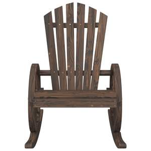 Juego de 2 Sillas Mecedoras Adirondack de Madera de Abeto Maciza con Aspecto Quemado para Jardín - Product Image 5