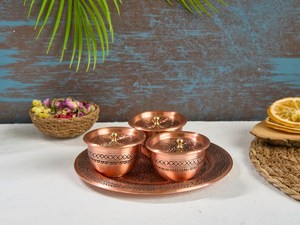 Handcrafted Hammered Copper Eco-Friendly Dishwasher Safe Spice Containers Lids Vintage Design Airtight Food <b>Storage</b> <b>Kitchen</b> Set - Product Image 3