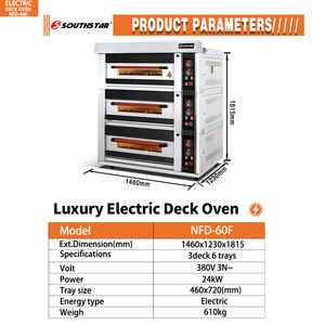 <span class=keywords><strong>Four</strong></span> à <span class=keywords><strong>pain</strong></span> industriel commercial haut de gamme Southstar, équipement complet de boulangerie, <span class=keywords><strong>four</strong></span> à sole électrique 3 niveaux 6 plateaux - Product Image 6