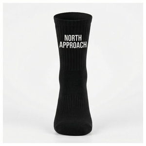 Chaussettes North Approach Crew noires avec imprimé lettres, respirantes, pour adultes, décontractées, printemps - Product Image 1