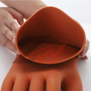 Gants isolants diélectriques en caoutchouc haute tension orange pour électriciens, vente en gros, directement de l'usine, personnalisables haute tension - Product Image 3