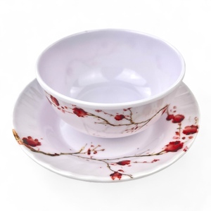 Vajilla Moderna de Melamina con Diseño de Líneas Asiáticas, Platos Hondos, Tazón para Arroz, Apta para Lavavajillas y Microondas, Duradera - Product Image 6
