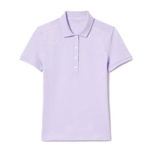Polo en maille à manches courtes pour femme, col rabattu, bleu ciel uni, décontracté, pour le golf, pour adultes - Product Image 2