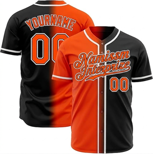 Maillots de baseball personnalisés OEM avec broderie et sublimation, vente en gros à bas prix, vêtements de football pour hommes, t-shirts de baseball - Product Image 1