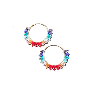 Pendientes de aro bordados para uso diario y ocasional, diseño personalizado, elegantes pendientes con cuentas de MD HANDICRAFTS - Product Image 5