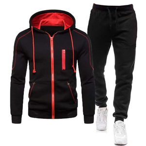 Men New Design Hooded <b>Zip</b>-Up <b>Sweatshirt</b> With Joggers Casual Tracksuit Full Sleeve Solid Color Autumn Wear for Men and Women - Product Image 5