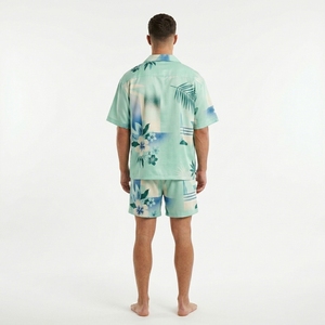 Custom Men's Resort Collection Shirt Shorts <b>Set</b> OEM ODM Private Label Importer Clothing Manufacturer - Product Image 2