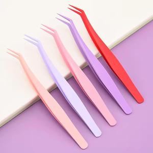 Juego de Pinzas para Pestañas Morje de Acero Inoxidable Quirúrgico de Precisión, 5 Colores, Puntas Dentadas/Aserradas y Lisas para Extensión de Pestañas - Product Image 2