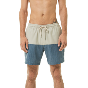 Men's Color Blocked Board Shorts Quick Dry Drawstring Waist Geometric Pattern Casual Swimwear Short Length Polyester Fabric - Product Image 2
