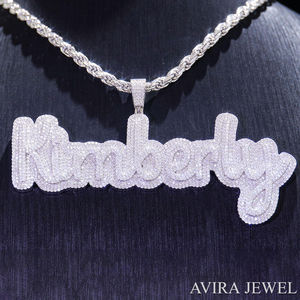 IDGL Colgante de Plata de Ley 925 con Moissanita Genuina Sin Níquel Sin Plomo, Chapado en Oro Rosa, Estilo Hip Hop, Amuleto Unisex para Fiesta - Product Image 1