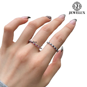 แหวนเงินแท้ 925 ยูนิเซ็กซ์ Jewelux ประดับไพลินและทับทิมแบบฝังช่อง สไตล์คลาสสิก จากซัพพลายเออร์อินเดีย - Product Image 2