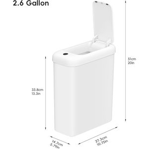 Cubo de Basura Inteligente de 2.6 Galones con Sensor de Movimiento, Tapa Impermeable, para Hogar, Oficina, Baño, Cocina, Bolsa de Basura Doméstica - Product Image 2