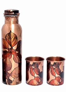 Ensemble bouteille d'eau et verre en cuivre pur, fait main, design moderne, unique, classique, élégant, décoratif, impression personnalisée - Product Image 3