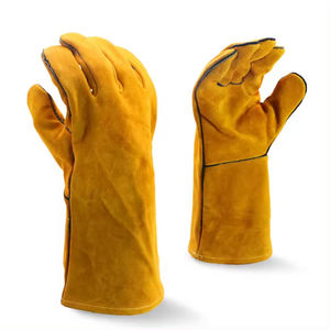 Nouveaux gants de soudage industriels en cuir de vachette, résistants à la chaleur et à l'abrasion, pour travaux de construction - Product Image 1