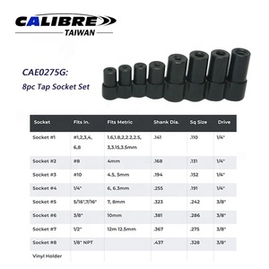 TAIWAN CALIBRE 8pc or 5pc Tap Holder Socket Set - Product Image 2