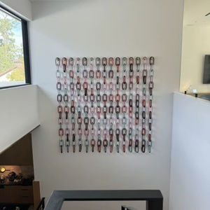 งานศิลปะตกแต่งผนังแบบแขวน โซ่อะคริลิคใส แผงเรซิ่นรูปวงแหวน ประติมากรรมสำหรับตกแต่งภายในบ้าน โรงแรม บันได ทางเดิน - Product Image 1